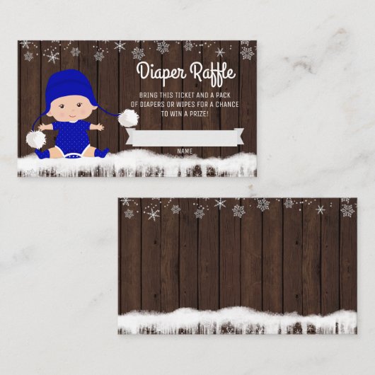 Carte D'accompagnement Garçons Rustic Snowflake Tickets Raffle (Devant / Derrière)