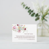 Carte D'accompagnement Garden Floral Wedding QR Code Details  (Debout devant)