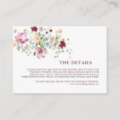 Carte D'accompagnement Garden Floral Wedding QR Code Details  (Devant)