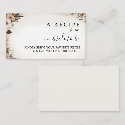 Carte D'accompagnement Garden Spring Boho Boho Fête des mariées rustique (Devant / Derrière)