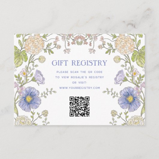 Carte D'accompagnement Garden Spring Floral Bridal Shower QR Code (Devant)