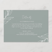 Carte D'accompagnement Garden Wedding Détails de la feuille botanique (Devant)