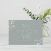 Carte D'accompagnement Garden Wedding Détails de la feuille botanique (Debout devant)