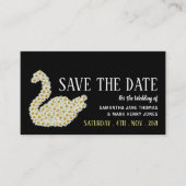 Carte D'accompagnement Gatsby Style Floral Swan, Save the Date (Devant)