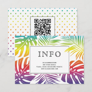 Carte D'accompagnement Gay, lesbienne mariage arc-en-ciel feuille pois