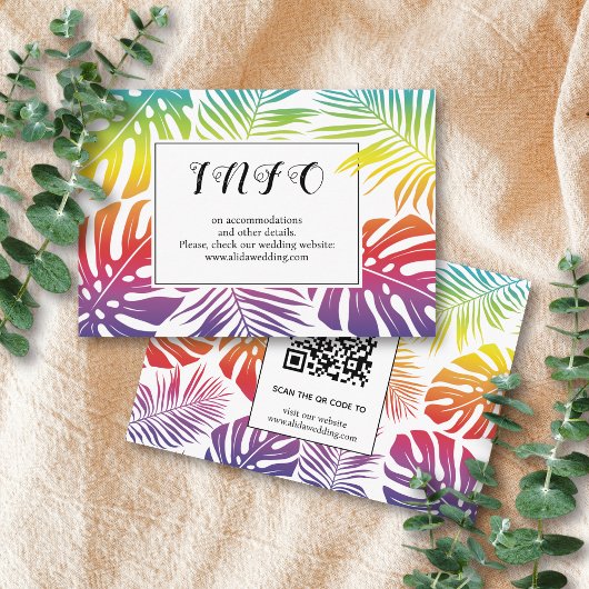 Carte D'accompagnement Gay, lesbienne mariage arc-en-ciel feuilles tropic