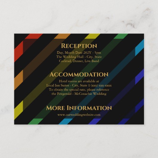 Carte D'accompagnement Gay Men Wedding Elegant Rainbow Enclosure Card (Devant)