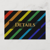 Carte D'accompagnement Gay Men Wedding Elegant Rainbow Enclosure Card (Dos)