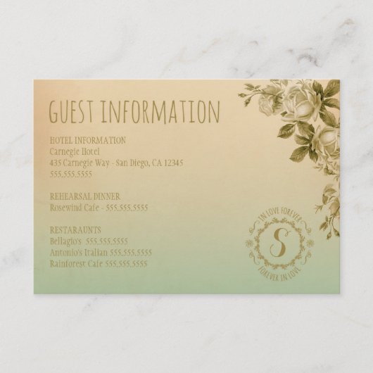 CARTE D'ACCOMPAGNEMENT GC FOREVER IN LOVE INFO CLIENT INFO (Devant)