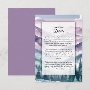 Carte D'accompagnement Gelée de lavande dans le mariage de la brume alpin