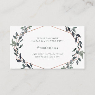 Carte D'accompagnement Geo vert Hashtag Rose Gold Mariage