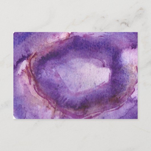 Carte D'accompagnement Géode aquarelle violet | Réception de mariage (Dos)