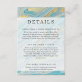 Carte D'accompagnement Géode en marbre turquoise et or Détails / Directio (Devant)