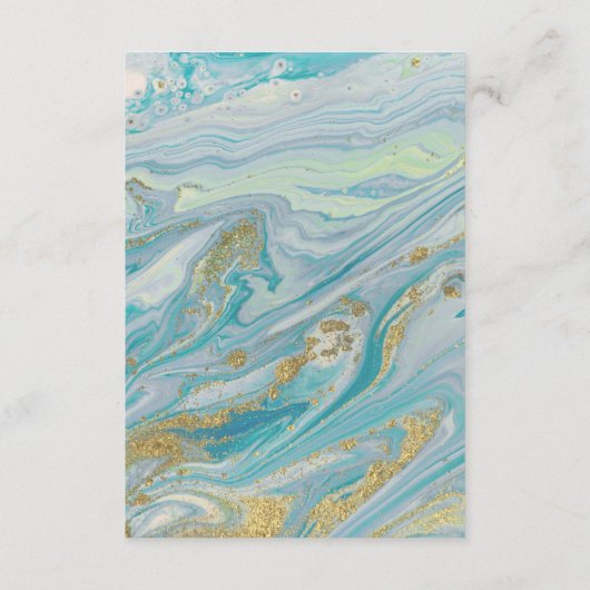 Carte D'accompagnement Géode en marbre turquoise et or Détails / Directio (Dos)