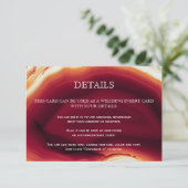 Carte D'accompagnement Géode tranche rouge détails du mariage insérer la (Debout devant)