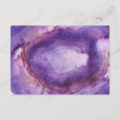 Carte D'accompagnement Géode Violet Aquarelle | Réception de Mariage (Dos)