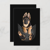 Carte D'accompagnement German Shepherd In Pocket T-shirt Funny Dog Lover (Devant / Derrière)