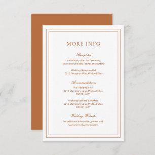 Carte D'accompagnement Gertrude Burnt Orange Classique Mariage Élégant