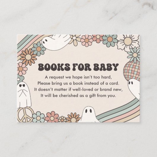 Carte D'accompagnement Ghost Halloween Baby showers Livres pour bébé (Devant)