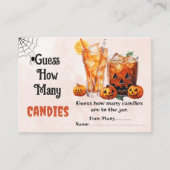 Carte D'accompagnement Ghost Halloween Devinez Combien De Candies Jeu (Devant)