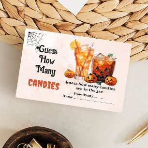 Carte D'accompagnement Ghost Halloween Devinez Combien De Candies Jeu