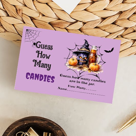 Carte D'accompagnement Ghost Halloween Devinez Combien De Candies Jeu