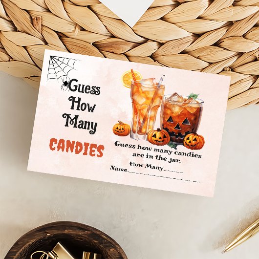 Carte D'accompagnement Ghost Halloween Devinez Combien De Candies Jeu