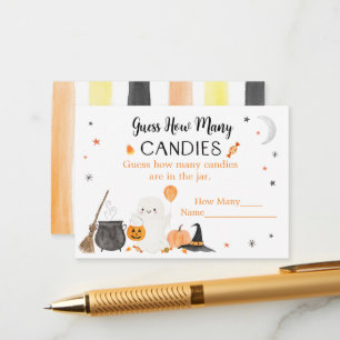 Carte D'accompagnement Ghost Halloween Devinez Combien De Candies Jeu