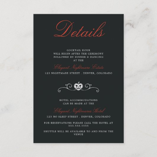 Carte D'accompagnement Ghost Love Mariage (Devant)