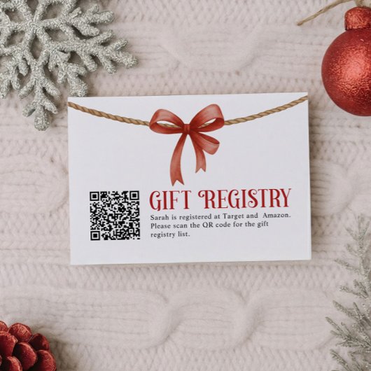 Carte D'accompagnement  Gift QR Code Registry Card
