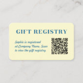 Carte D'accompagnement Gift Registry Qr Code Butter Yellow & Blue (Devant)