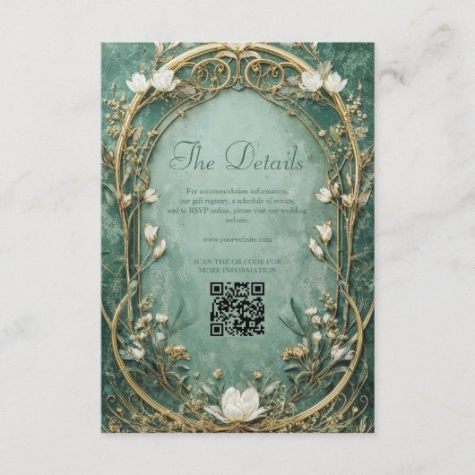 Carte D'accompagnement Gilded Fairytale Art Nouveau Wedding (Devant)