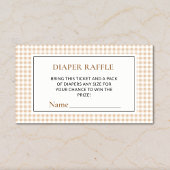Carte D'accompagnement Gingham Neutral Diaper Raffle Tickets Baby Shower