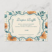 Carte D'accompagnement Gingham Peach Floral Diapper Raffle (Devant)