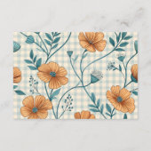 Carte D'accompagnement Gingham Peach Floral Diapper Raffle (Dos)