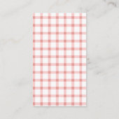 Carte D'accompagnement Gingham Rose Classique Faffle de Lange Bébé Shower (Dos)