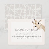 Carte D'accompagnement Girafe Baby Shower Books (Devant / Derrière)