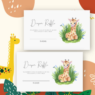 Carte D'accompagnement Giraffe - baby shower billet de tombola