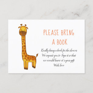 Carte D'accompagnement Giraffe Baby shower Minimaliste Cute Apporter Un L