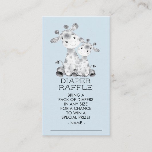 Carte D'accompagnement Giraffe Boys Baby shower Déchets Raffle Ticket (Devant)