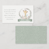 Carte D'accompagnement Giraffe Floral Wreath Afficher Baby shower douche (Devant / Derrière)