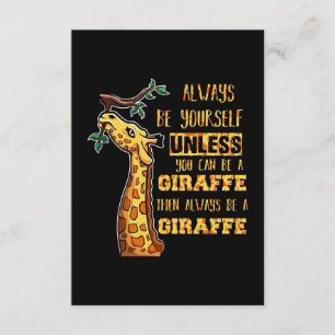 Carte D'accompagnement Giraffe Giraffe Lover Giraffes Soyez Toujours Vous