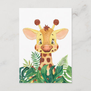 Carte D'accompagnement Giraffe Lover Cute Baby Giraffe