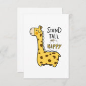Carte D'accompagnement Giraffe Lover Giraffe Stand Haut (Devant / Derrière)