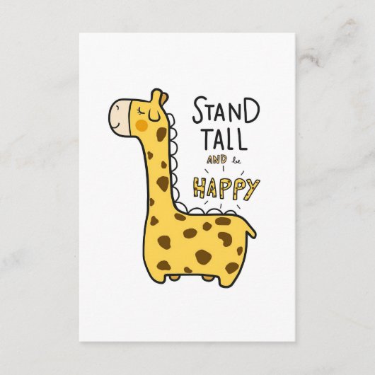 Carte D'accompagnement Giraffe Lover Giraffe Stand Haut (Devant)