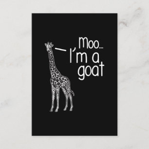Carte D'accompagnement Giraffe Moo Je suis une chèvre