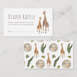 Carte D'accompagnement Giraffe Safari Baby shower Déchets Raffle Ticket