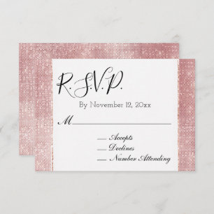 Carte D'accompagnement Glam Blush rose blanc brillant RSVP