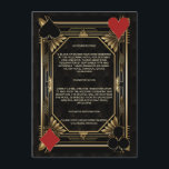 Carte D'accompagnement Glam Casino Royale Las Vegas Poker Hébergement<br><div class="desc">Elégant Casino Royale et Great Gatsby conception de cartes thématiques. Il est décoré dans un style art déco vintage, dans un cadre hollywoodien des années 1920, avec des combinaisons de cartes à jouer (simulant des cartes à jouer). Sur le dos faux motif Art Déco or, initiales et combinaisons de cartes....</div>