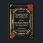 Carte D'accompagnement Glam Casino Royale Las Vegas Poker Hébergement<br><div class="desc">Elégant Casino Royale et Great Gatsby conception de cartes thématiques. Il est décoré dans un style art déco vintage, dans un cadre hollywoodien des années 1920, avec des combinaisons de cartes à jouer (simulant des cartes à jouer). Sur le dos faux motif Art Déco or, initiales et combinaisons de cartes....</div>